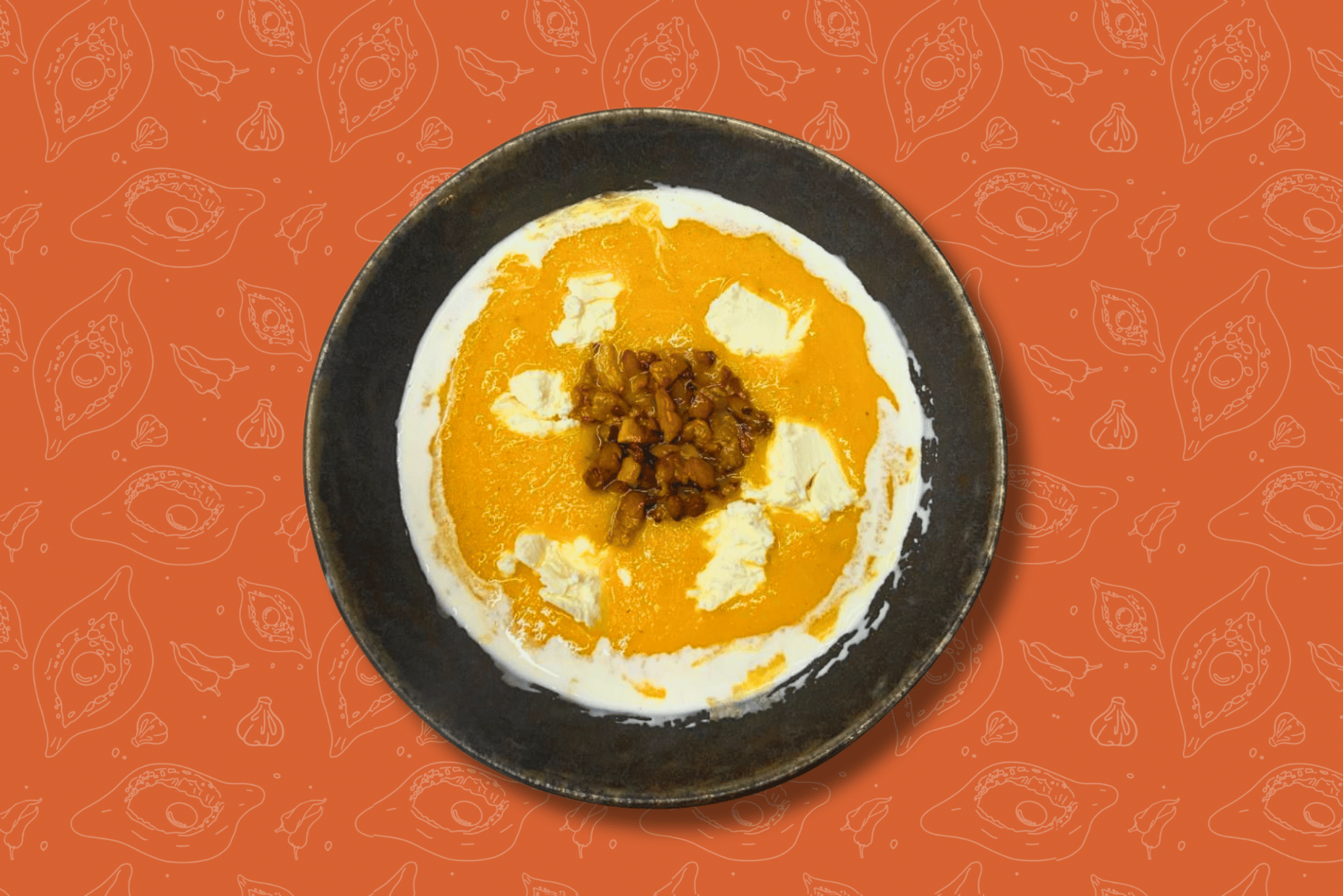 Гарбузовий крем-суп з білими грибами